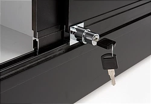 48" Quarter Vision Display Case W/Cabinets And Drawers, Ships Assembled - Black 6 48" Quarter Vision Display Case W/Cabinets And Drawers, Ships Assembled - Black - Image 4