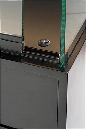 48" Quarter Vision Display Case W/Cabinets And Drawers, Ships Assembled - Black 7 48" Quarter Vision Display Case W/Cabinets And Drawers, Ships Assembled - Black - Image 5