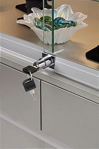 48" Quarter Vision Display Case W/Cabinets And Drawers, Ships Assembled - Silver 5 48" Quarter Vision Display Case W/Cabinets And Drawers, Ships Assembled - Silver - Image 3