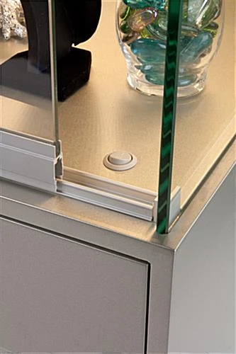 48" Quarter Vision Display Case W/Cabinets And Drawers, Ships Assembled - Silver 6 48" Quarter Vision Display Case W/Cabinets And Drawers, Ships Assembled - Silver - Image 4