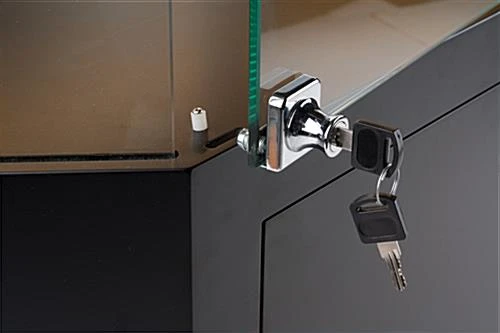 44" Quarter Vision Corner Display Case W/Drawers, Ships Assembled - Black 6 44" Quarter Vision Corner Display Case W/Drawers, Ships Assembled - Black - Image 4