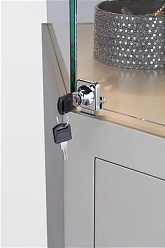 44" Quarter Vision Corner Display Case, W/Drawers, Ships Assembled - Silver 5 44" Quarter Vision Corner Display Case, W/Drawers, Ships Assembled - Silver - Image 3