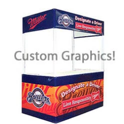 6' W Portable Event Booth Tent, Square, Includes Custom Graphics