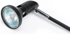 50 Watt Halogen Spotlight For Banner Stands, Stainless Steel Arm And Clamp - Black -LuxeDisplay Shop hal50wbk.ra1 preview