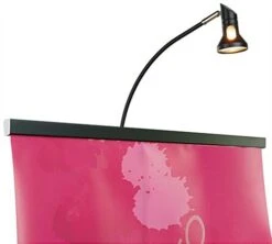 50 Watt Halogen Spotlight For Banner Stands, Stainless Steel Arm And Clamp - Black -LuxeDisplay Shop hal50wbk.ra3 preview