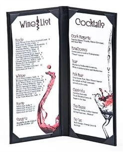 Menu Cover For 4.25 X 11 Menus, Photo Album Corners, Double Panel - Black 8 Menu Cover For 4.25 X 11 Menus, Photo Album Corners, Double Panel - Black -LuxeDisplay Shop hplm4112.ra2 preview