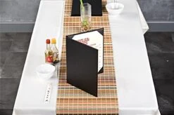 Menu Cover For 8.5 X 11 Menus, Photo Album Corners, Double Panel - Black -LuxeDisplay Shop hplm85112.renv preview