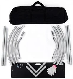 85.8 X 96 Backdrop W/ Heart Shaped Arch Frame, Knockdown Assembly - Silver -LuxeDisplay Shop hs7bwall.ra5 preview