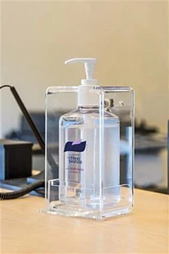 Acrylic Hand Sanitizer Holder, Tabletop Or Wall Mounted - Clear 12 Acrylic Hand Sanitizer Holder, Tabletop Or Wall Mounted - Clear -LuxeDisplay Shop hsanholdsh.env preview