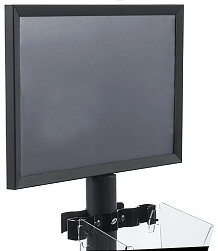 17 X 11 Sign Stand With Literature Pockets, 4"/8.5"w, Slide-In, Double-Sided - Black 5 17 X 11 Sign Stand With Literature Pockets, 4"/8.5"w, Slide-In, Double-Sided - Black - Image 3