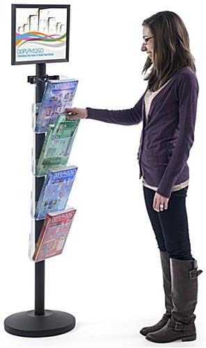17 X 11 Sign Stand With Literature Pockets, 4"/8.5"w, Slide-In, Double-Sided - Black 8 17 X 11 Sign Stand With Literature Pockets, 4"/8.5"w, Slide-In, Double-Sided - Black - Image 6