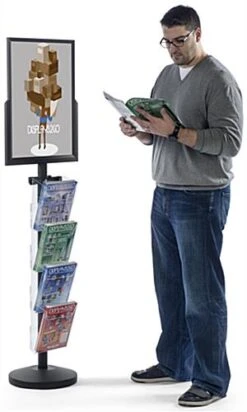 18” X 24” Sign With 4 Pockets, Top Insert - Black -LuxeDisplay Shop hsc7acsbk.renv preview