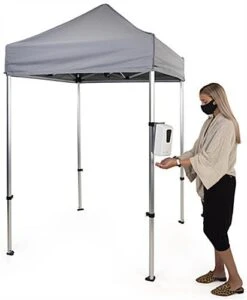 Hand Sanitizer Dispenser W/ Pole Clamp For 40mm Hexagonal Tent Leg - White -LuxeDisplay Shop hsdisptent.ra4 preview