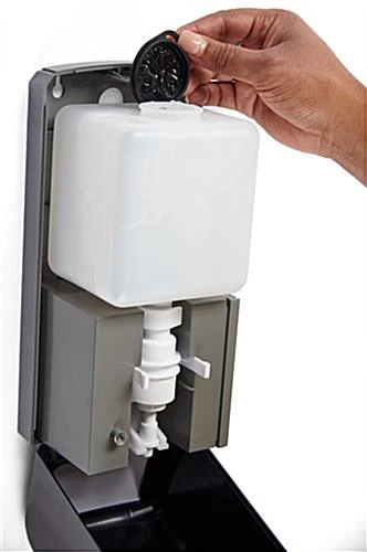Touchless Hand Sanitizer Dispenser With Drip Tray, Wall Mount, Locking - Black 7 Touchless Hand Sanitizer Dispenser With Drip Tray, Wall Mount, Locking - Black - Image 5