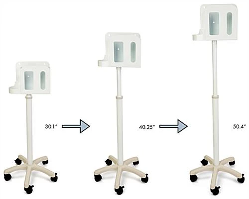 3 Compartment Hygiene Station W/ Locking Casters, Adjustable Height - White 9 3 Compartment Hygiene Station W/ Locking Casters, Adjustable Height - White - Image 7