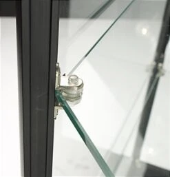 4ft. Corner Retail Display Case W/LED Side Lights, Hinged Door- Black -LuxeDisplay Shop iapcornled.ra5 preview