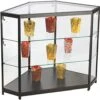 4ft. Corner Retail Display Case W/LED Side Lights, Hinged Door- Black -LuxeDisplay Shop iapcornled.rw preview