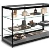 60" Retail Display Case W/LED Side Lights, Sliding Door, Push-in Lock - Black -LuxeDisplay Shop iapct60led.rw preview