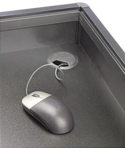 24" Cash Register Stand W/Locking Drawer, Adjustable Shelf, Ships Assembled - Black -LuxeDisplay Shop iapcw24.ra2 preview