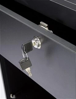 24" Cash Register Stand W/Locking Drawer, Adjustable Shelf, Ships Assembled - Black -LuxeDisplay Shop iapcw24.ra4 preview