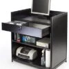 36" Cash Register Stand W/Locking Drawer, Adjustable Shelf, Ships Assembled - Black -LuxeDisplay Shop iapcw36.rw preview