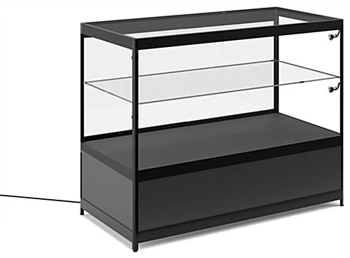 48" Retail Display Case W/Storage, LED Side Lights, Sliding Door - Black 4 48" Retail Display Case W/Storage, LED Side Lights, Sliding Door - Black - Image 2
