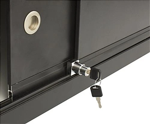 48" Retail Display Case W/Storage, LED Side Lights, Sliding Door - Black 5 48" Retail Display Case W/Storage, LED Side Lights, Sliding Door - Black - Image 3