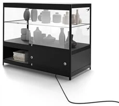 48" Retail Display Case W/Storage, LED Side Lights, Sliding Door - Black 17 48" Retail Display Case W/Storage, LED Side Lights, Sliding Door - Black -LuxeDisplay Shop iaphv48led.ra6 1 preview
