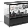 48" Retail Display Case W/Storage, LED Side Lights, Sliding Door - Black -LuxeDisplay Shop iaphv48led.rw preview