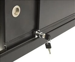 60" Retail Display Case W/ Storage, LED Side Lights, Sliding Door - Black -LuxeDisplay Shop iaphv60led.ra3 preview