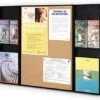 Wall Mounted Bulletin Board W/ Literature Pockets, 4"/8.5"w, Cork Backer - Black -LuxeDisplay Shop iccb2228.rw preview