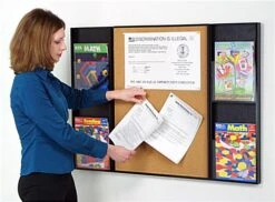 22 X 28 Poster Holder For Wall With Literature Pockets, 4"/8.5"w, Curved - Black -LuxeDisplay Shop icph2228.ra4 preview