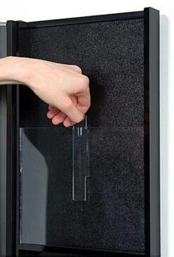 22 X 28 Poster Holder For Wall With Literature Pockets, 4"/8.5"w, Curved - Black -LuxeDisplay Shop icph2228.ra5 preview