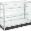 48" Retail Display Case W/Recessed Kickplate, Slider Door, Adjustable Shelves, Silver