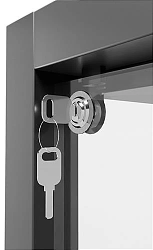 31.5" Glass Display Case W/ Top Lights, Adjustable Shelves, Locking - Black 9 31.5" Glass Display Case W/ Top Lights, Adjustable Shelves, Locking - Black - Image 7