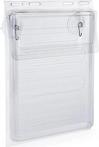 Outdoor Magazine Holders With Suction Cups For Windows, Hinged Lid, Set Of 5 - Clear 4 Outdoor Magazine Holders With Suction Cups For Windows, Hinged Lid, Set Of 5 - Clear - Image 2