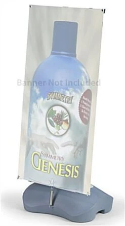 Outdoor Banner Stand With Adjustable Width & Height, Fillable Base - Gray -LuxeDisplay Shop ipole39.ra2 preview