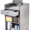 24" Cash Register Stand W/Locking Drawer, Adjustable Shelf, Ships Assembled - Silver 1 24" Cash Register Stand W/Locking Drawer, Adjustable Shelf, Ships Assembled - Silver -LuxeDisplay Shop jbqcw24.rw preview