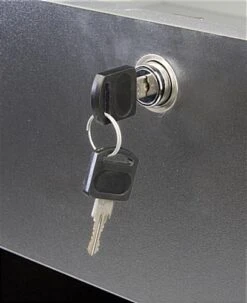 36" Cash Register Stand W/Locking Drawer, Adjustable Shelf, Ships Assembled - Silver -LuxeDisplay Shop jbqcw36.ra3 preview