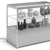 48” Display Case W/Cabinet, 4 LED Lights, Slider Door, Ships Assembled - Silver -LuxeDisplay Shop jbqhv48led.rw preview
