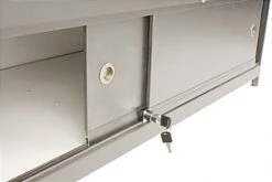 60” Display Case W/Cabinet, 4 LED Lights, Slider Door, Ships Assembled - Silver -LuxeDisplay Shop jbqhv60led.ra2 preview