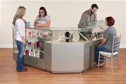 48" Quarter Vision Display Case W/Cabinets And Drawers, Ships Assembled - Silver 17 48" Quarter Vision Display Case W/Cabinets And Drawers, Ships Assembled - Silver -LuxeDisplay Shop jdmsscsvsg configurationa9692 lc preview