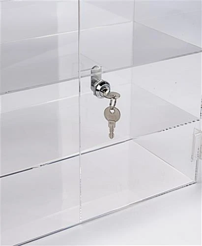 Acrylic Countertop Display Case W/ 3 Shelves & Locking Door 5 Acrylic Countertop Display Case W/ 3 Shelves & Locking Door - Image 3