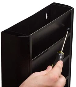 18-Tiered Magazine Wall Rack, 8.5"w, 18 Pockets, Removable Ends - Black -LuxeDisplay Shop jmwm18blk.ra3 preview