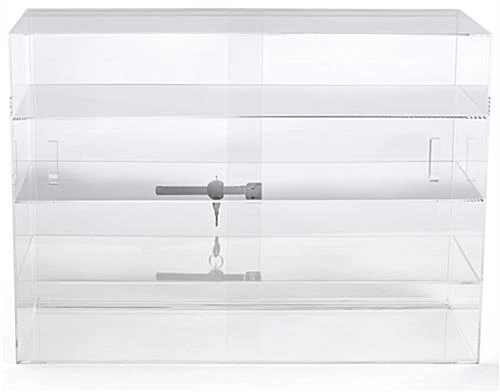 Acrylic Countertop Display Case W/ 3 Shelves & Sliding, Locking Doors 4 Acrylic Countertop Display Case W/ 3 Shelves & Sliding, Locking Doors - Image 2
