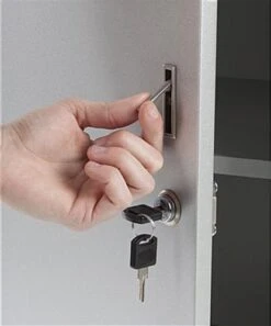 16" Pedestal Display Case W/ Cabinet Base, Locking Drawer, LED Spotlights - Silver -LuxeDisplay Shop jscmscsvsg.ra6 preview