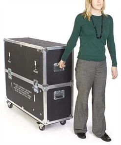 TV Storage Case With Foam Interior For Monitors 40 To 46-Inch, Locking Wheels - Black -LuxeDisplay Shop lcd42case1.ra1 preview