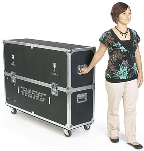 TV Storage Case With Foam Interior For Monitors 46 To 52-Inch, Locking Wheels - Black 7 TV Storage Case With Foam Interior For Monitors 46 To 52-Inch, Locking Wheels - Black - Image 5