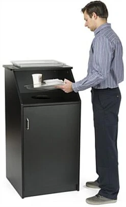 Trash Receptacle For 36 Gallon Bin, Circular Top Opening - Black -LuxeDisplay Shop lckdtlcsbk.ra4 preview