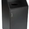 Trash Receptacle For 36 Gallon Bin, Circular Top Opening - Black